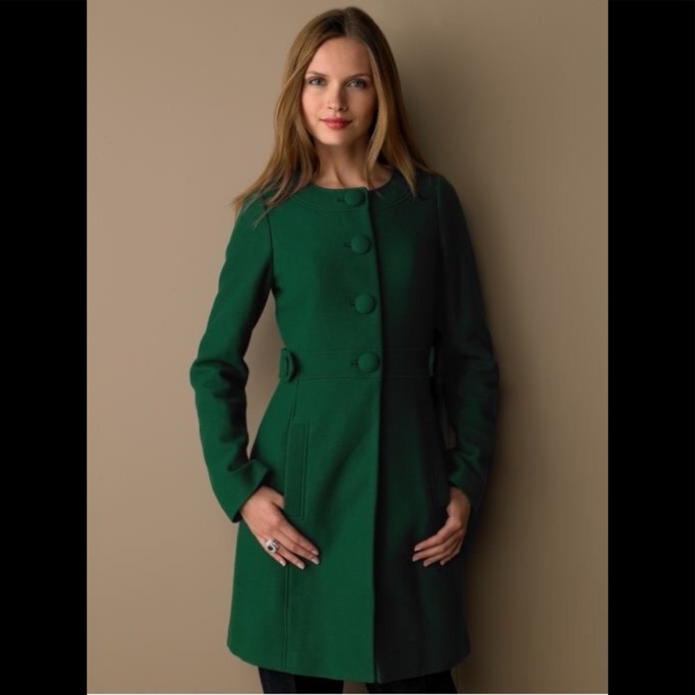 Banana republic XS green color collarless coat